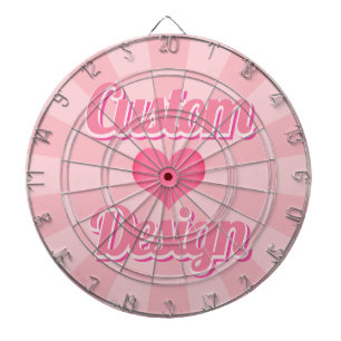 Cible De Fléchettes Cœur rose sur fond rose pastel avec texte personna