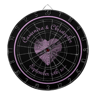 Cible De Fléchettes Coeur steampunk violet thème mariage jeu décor