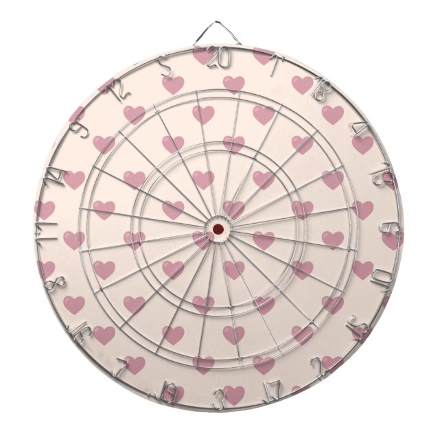 Cible De Fléchettes Coeurs d'amour Pastel (Devant)