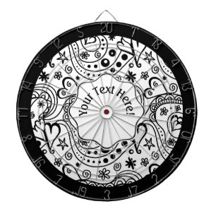 Cible De Fléchettes Coeurs personnalisés tendance et Motif de doodle d