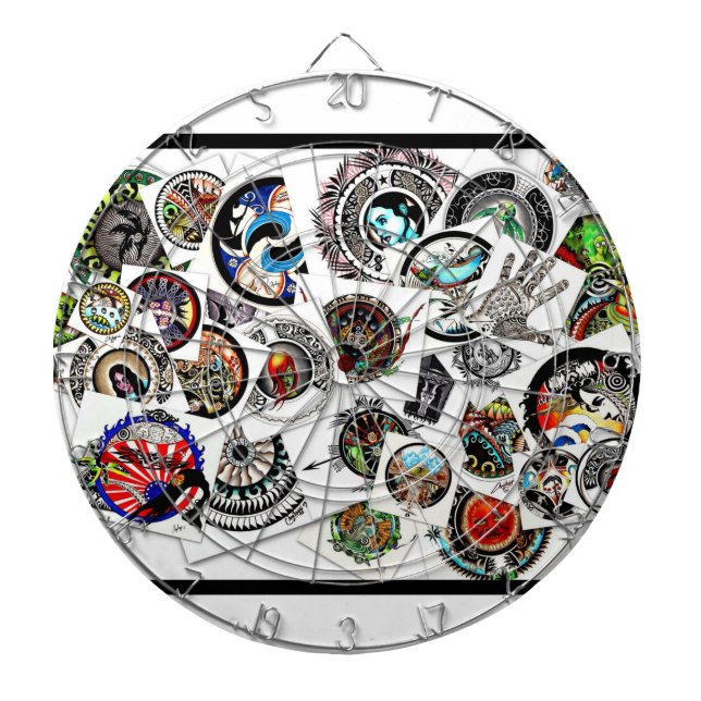 Cible De Fléchettes Collage des dessins (Devant)