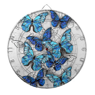 Cible De Fléchettes Composition des papillons blancs et bleus