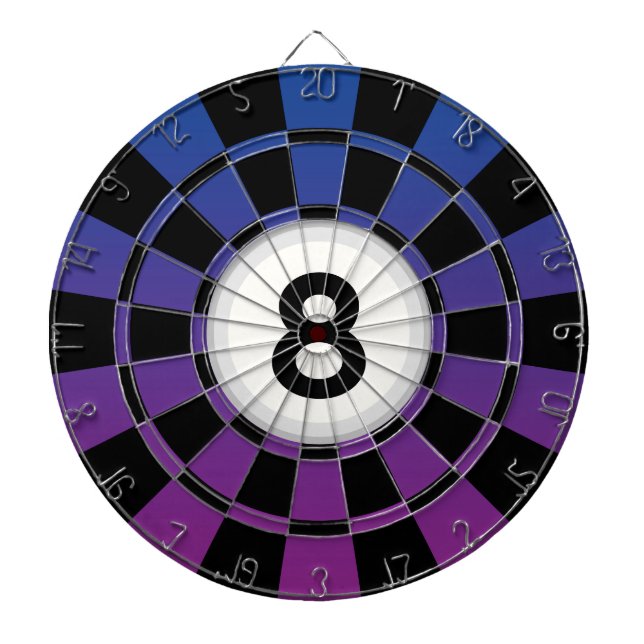 Cible De Fléchettes Conception de billard Boule 8 - Ombré bleu violet  (Devant)