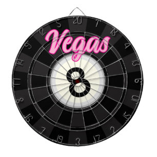 Cible De Fléchettes Conception de boule 8 de billard Pink Vegas noir e