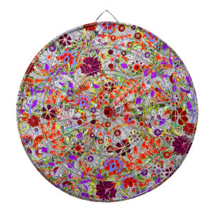 Cible De Fléchettes Conception de collage de fleurs colorées mignonnes