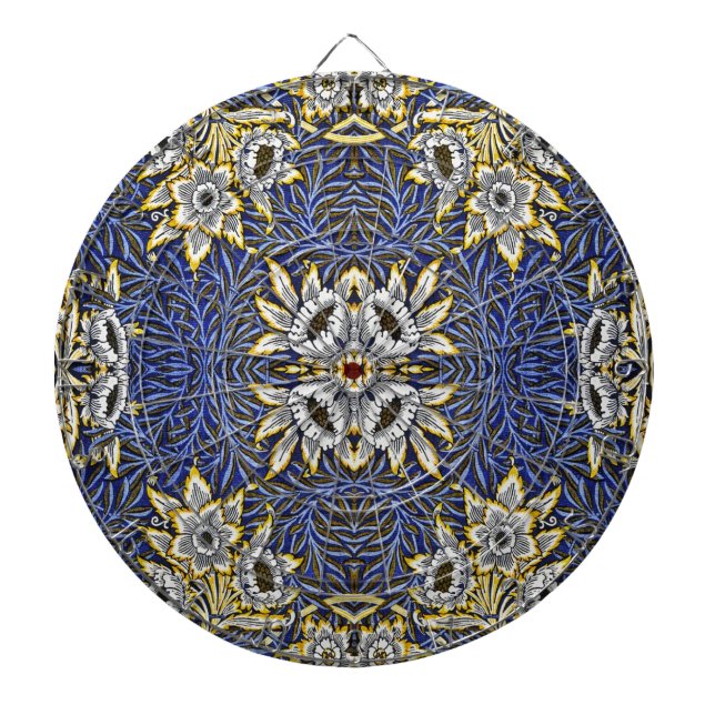 Cible De Fléchettes Conception de William Morris Tulipe Saules Bleu et (Devant)