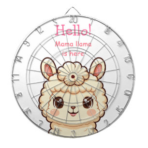 Cible De Fléchettes Conception d'illustration de lama mignon
