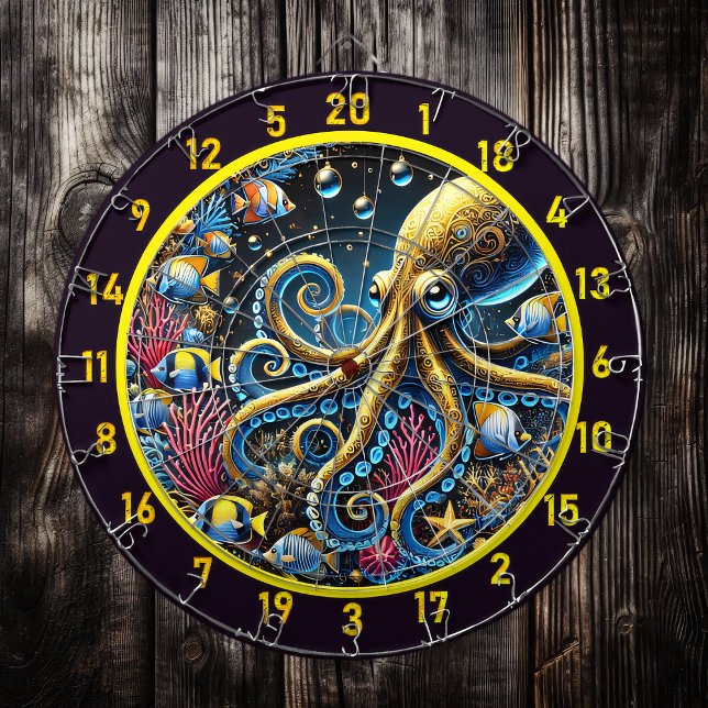 Cible De Fléchettes Conception d'Imaginaire de pieuvre sous-marine (Créateur téléchargé)