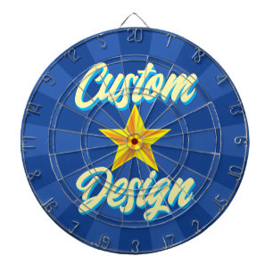Cible De Fléchettes Conception personnalisée étoile jaune et bleu outr