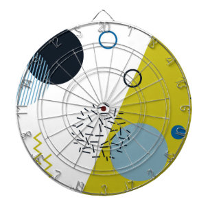 Cible De Fléchettes Cool, à la mode, moderne, géométrique vert-bleu de