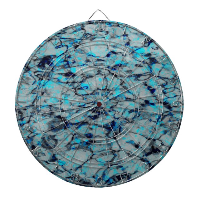 Cible De Fléchettes Cool, art numérique moderne d'aquarelle bleue (Devant)
