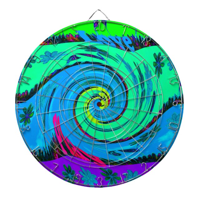 Cible De Fléchettes Cool I Love Hawaii : Floral Pop Art motif Design (Devant)