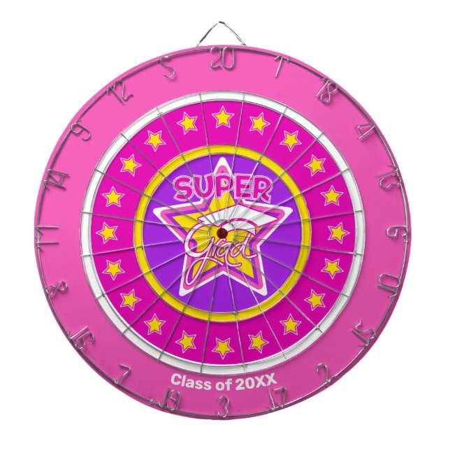 Cible De Fléchettes Cool Super Grad Rose - Personnaliser l'année de gr (Devant)