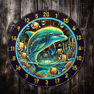 Cible De Fléchettes Coral Cove Dolphin Dartboard Adventure