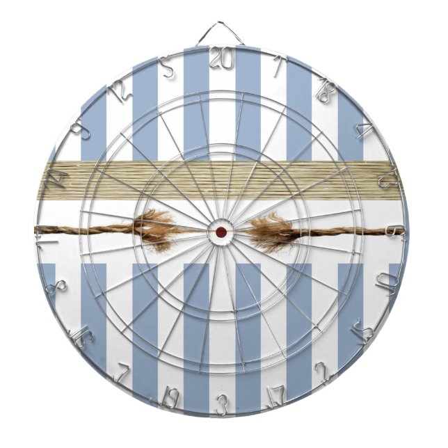 Cible de fléchettes corde rayée bleue et blanche  (Devant)
