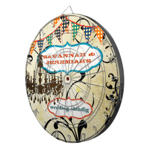 Cible De Fléchettes Country Chic Aqua Bund Chandelier Vintage Dart