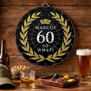 Cible De Fléchettes Couronne de laurier drôle 60 ans Alors quoi 60e an