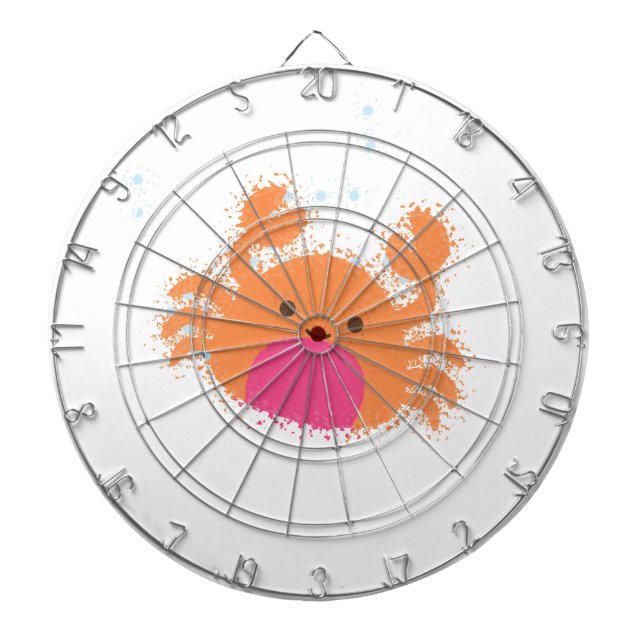 Cible De Fléchettes Crabe de dessin animé orange (Devant)
