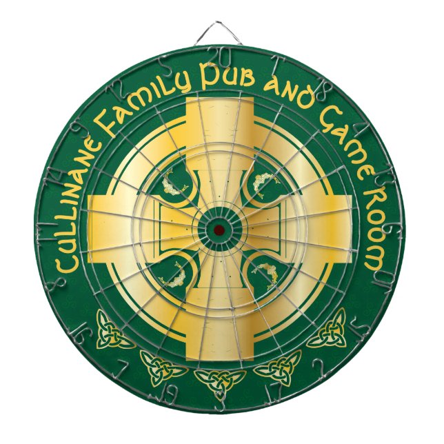 Cible De Fléchettes Croix celtique et lettre de noeud C Monogramme et  (Devant)