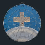Cible De Fléchettes Croix grecque<br><div class="desc">Une croix sur une église blanche contre le ciel bleu. L'image a été prise sur l'île de Naxos,  Grèce,  ©Angelika Stern</div>