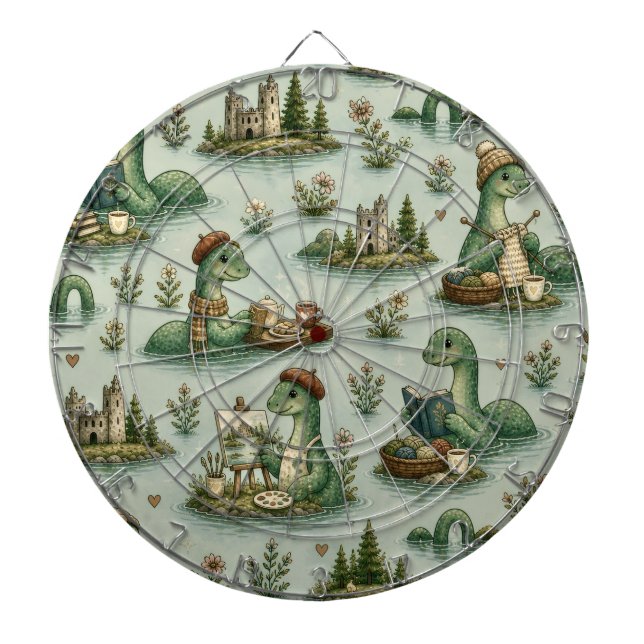 Cible De Fléchettes Cryptides cosy Nessie Monstre du Loch Ness loisirs (Devant)