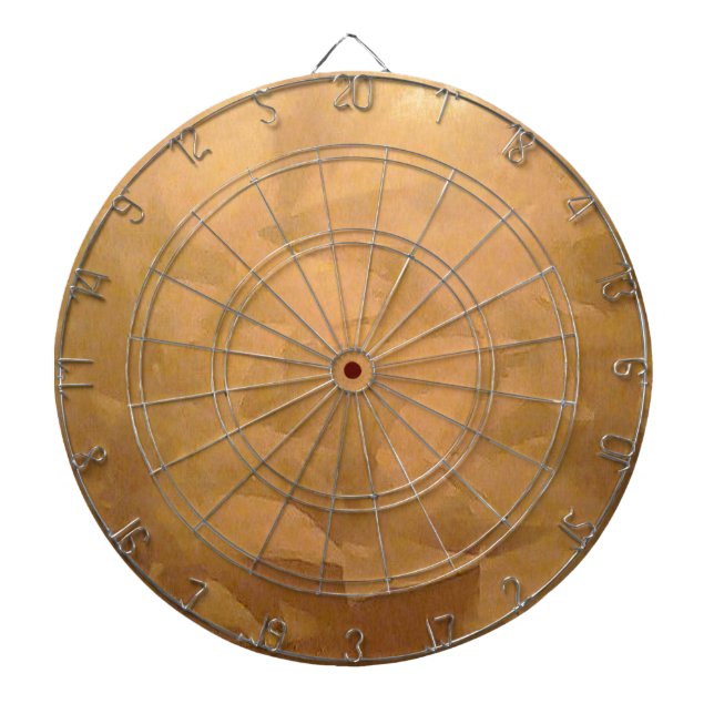 Cible De Fléchettes Cuivre Métallique Brossé à la Main (Devant)
