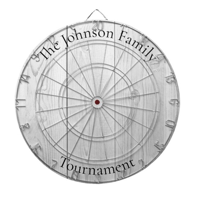 Cible De Fléchettes Custom Family Name Rustic Wood Look Dartboard (Devant)