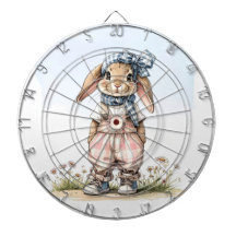 Custom Name girly rabbit blue check bow