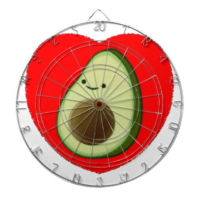 Cible De Fléchettes Cute Avocado Dans Le Coeur Rouge (Devant)