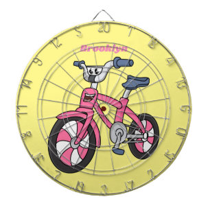 Cible De Fléchettes Cute pink kids bicycle cartoon illustration