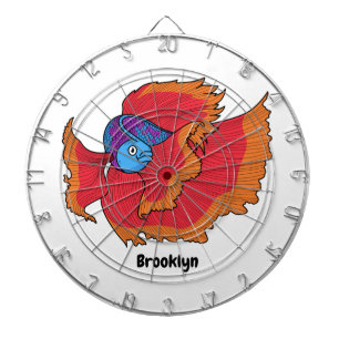 Cible De Fléchettes Cute Siamese combat poisson betta dessin