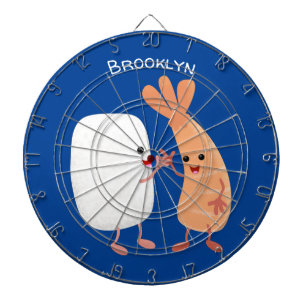 Cible De Fléchettes Cute sushi riz crevettes amis dessin animé