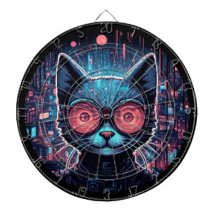 Cible De Fléchettes Cyber Chat Futuriste