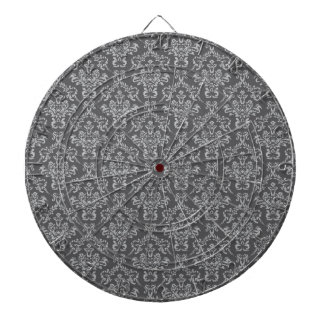 Cible De Fléchettes Damas en gris