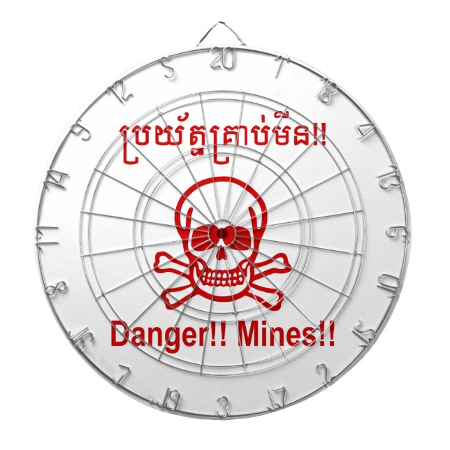 Cible De Fléchettes Danger ! ! Les mines ! ! SYMBOLE ☠ Cambodgien Khme (Devant)
