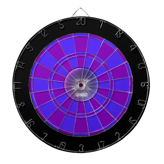 Cible De Fléchettes Dark Pink Purple Black Dartboard 2022 (Devant)