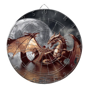 Cible de flechettes d'art Imaginaire Dragon & Moon