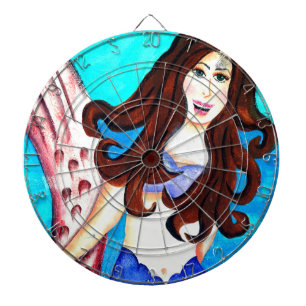 Cible De Fléchettes dartboard de sirène brunette