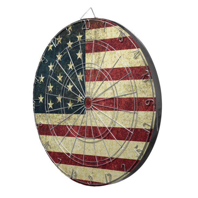 Cible De Fléchettes Dartboard Drapeau Vintage Grunge (Devant droit)