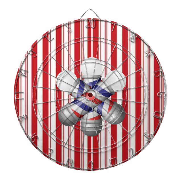 Cible De Fléchettes Dartboard Red & White Stripe Barber Pole Barbers (Devant)