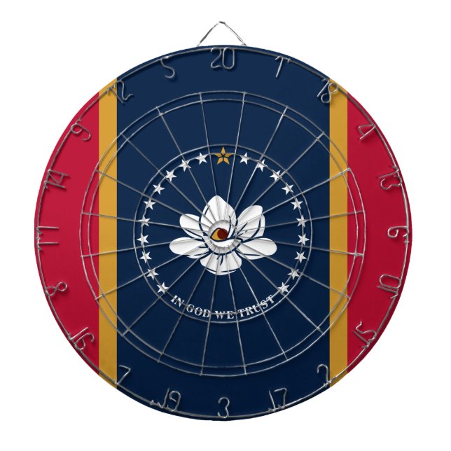 Cible De Fléchettes Dartboard with Flag of Mississippi State, USA (Devant)