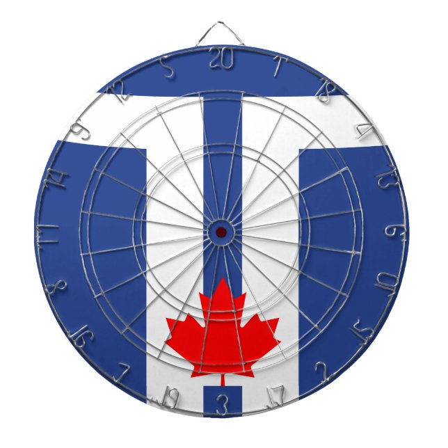 Cible De Fléchettes Dartboard with Flag of Toronto, Canada (Devant)