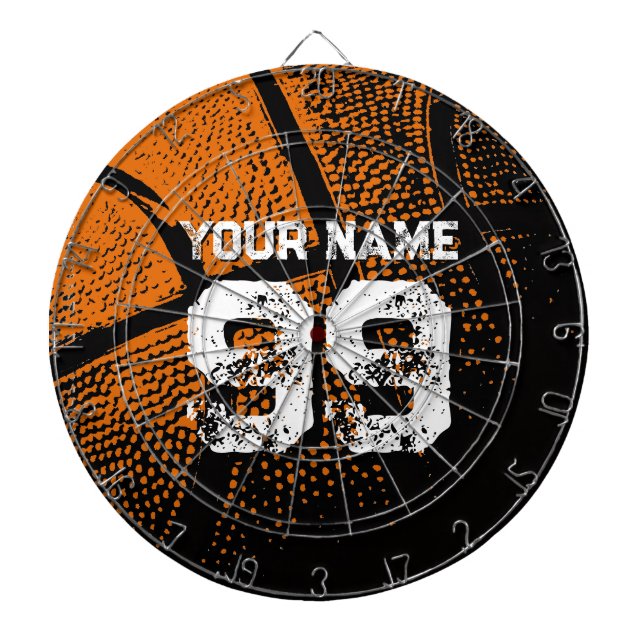 Cible de fléchettes de basketball vintage avec nom (Devant)
