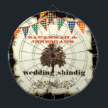 Cible de flechettes de Mariage rustique de Country<br><div class="desc">Forest Grove Country Chic Rustic Bunting Pennant et Old Oak Tree Cible de flechettes. Un ajout amusant à votre Mariage Shindig Party est cette Cible de flechettes personnalisée qui vient avec les panneaux de triage, Invitations, Stickers et plus tout produit ici à Zazzle peut être customisé à faire partie de...</div>