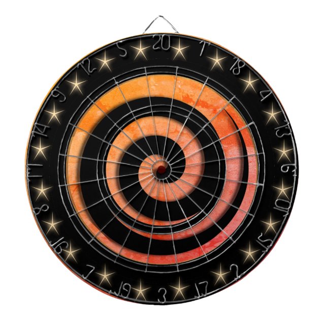Cible de fléchettes de régulation noire et orange (Devant)