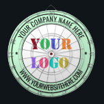Cible de flechettes de texte du logo de l'entrepri<br><div class="desc">Couleurs et polices personnalisées - Concevez votre propre Cible de flechettes personnalisée avec votre entreprise Logo ou Photo et Nom Site ou Texte personnalisé Commerce ou moderne Tableaux personnels / Cadeau - Ajouter votre logo - Image - Photo ou QR Code / Nom - Entreprise / Site Web ou autre...</div>
