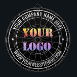 Cible de flechettes de texte du logo d'entreprise<br><div class="desc">Couleurs et polices personnalisées - Concevez vos propres tableaux de bord avec simple personnalisation de votre entreprise Logo et nom Site Web ou texte personnalisé Design professionnel Promotionnel Cible de flechettes / Cadeau - Ajouter votre logo - Image ou photo - QR Code / Nom - Entreprise / Site Web...</div>