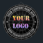 Cible de flechettes de texte du logo d'entreprise<br><div class="desc">Couleurs et polices personnalisées - Concevez vos propres tableaux de bord avec simple personnalisation de votre entreprise Logo et nom Site Web ou texte personnalisé Design professionnel Promotionnel Cible de flechettes / Cadeau - Ajouter votre logo - Image ou photo - QR Code / Nom - Entreprise / Site Web...</div>