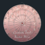 Cible de flechettes de texte personnalisée de Part<br><div class="desc">Tableaux de bord personnalisés avec Parties scintillant Rose or Blush Dérivés brillants Conception - Votre Mariage ou votre Partie Fournitures / Cadeau - Ajouter votre texte unique / Nom ou Supprimer du texte - Faites vos Cibles de flechettes / Cadeaux spéciaux - Redimensionner et déplacer ou ajouter du texte /...</div>