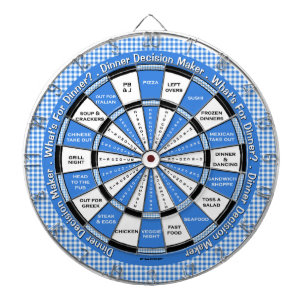 Cible De Fléchettes Décideur du dîner bleu dans À damiers nappe